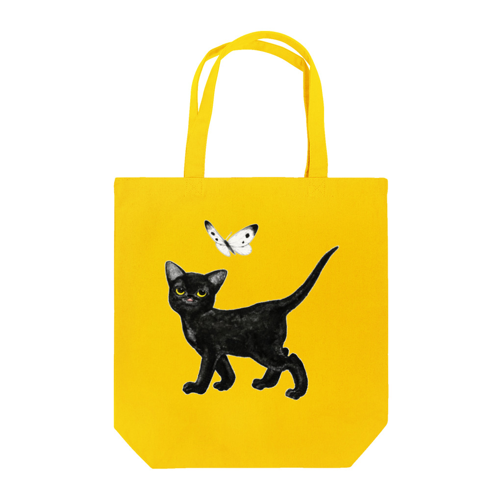 夜舟の黒猫と紋白 Tote Bag