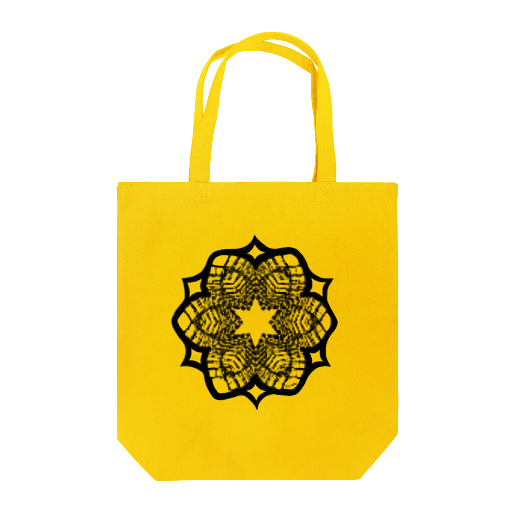 シンプルなグッズ やこ屋のレースの幾何学模様な花 Tote Bag