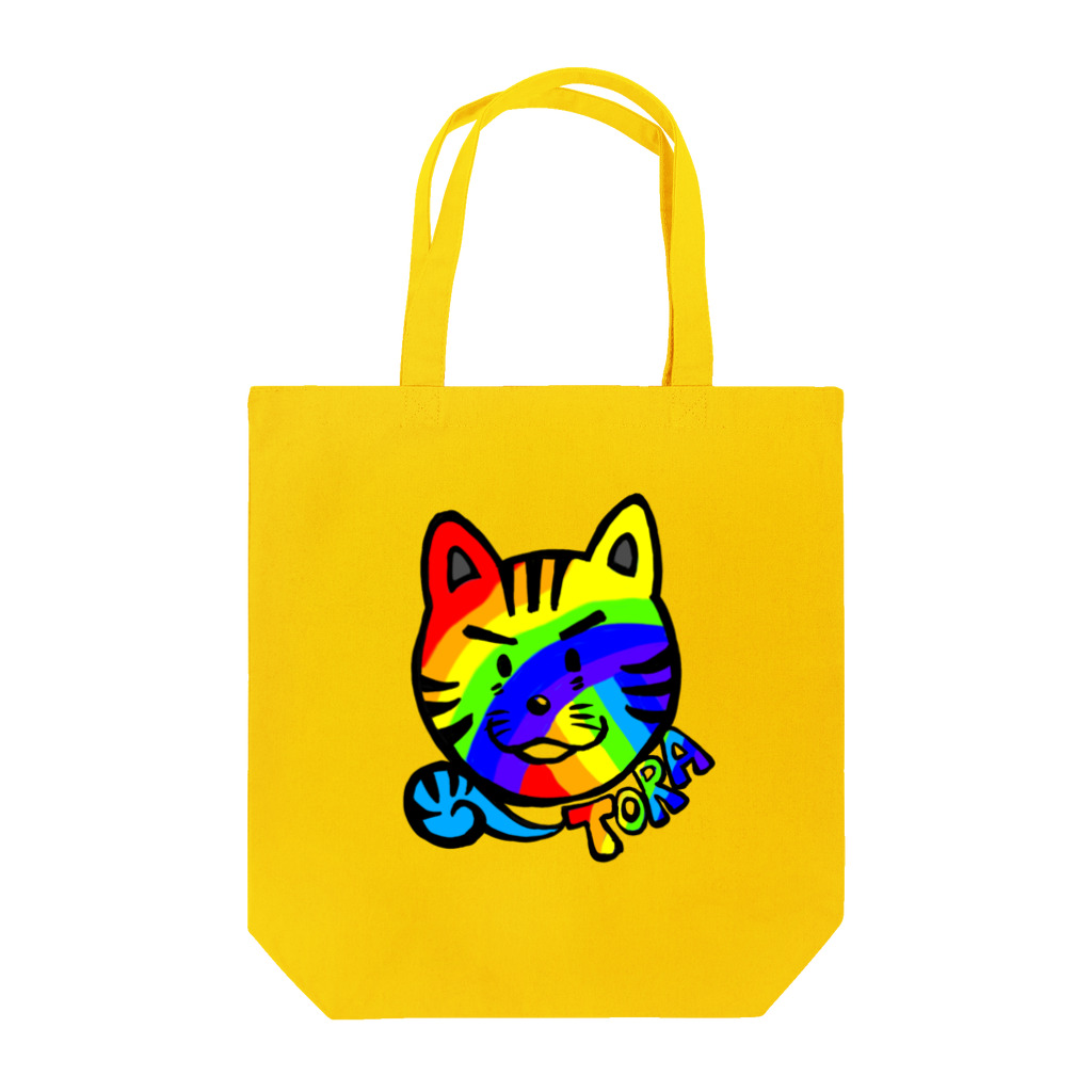 TOMMY★☆ZAWA　ILLUSTRATIONのTORAくん(Rainbow) トートバッグ