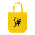 オクマーSUZURIショップの水玉しっぽの黒猫ちゃん トートバッグ