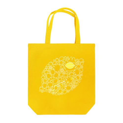 リモーネちゃんレモンいっぱい(ホワイトライン) トートバッグ