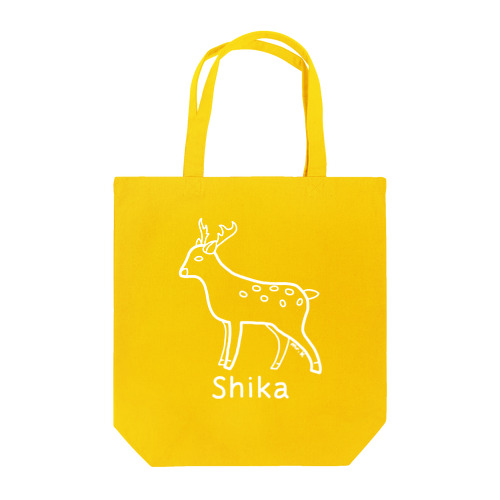 Shika (シカ) 白デザイン トートバッグ