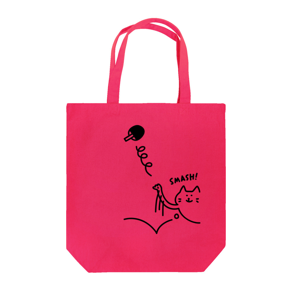 PokuStarの卓球　ネコのSMASH! Tote Bag