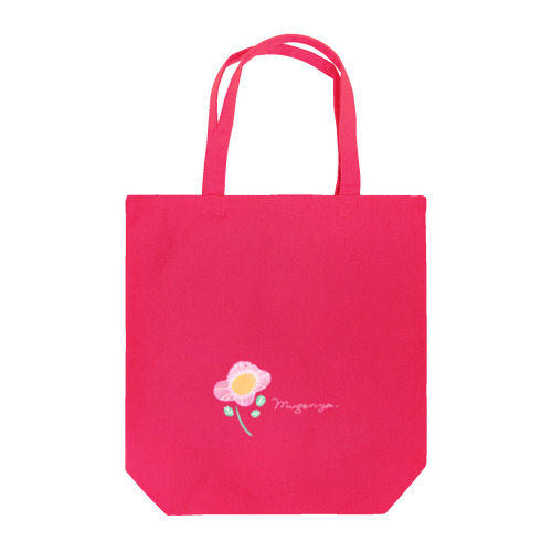ふんわりピンクのお花 トートバッグ
