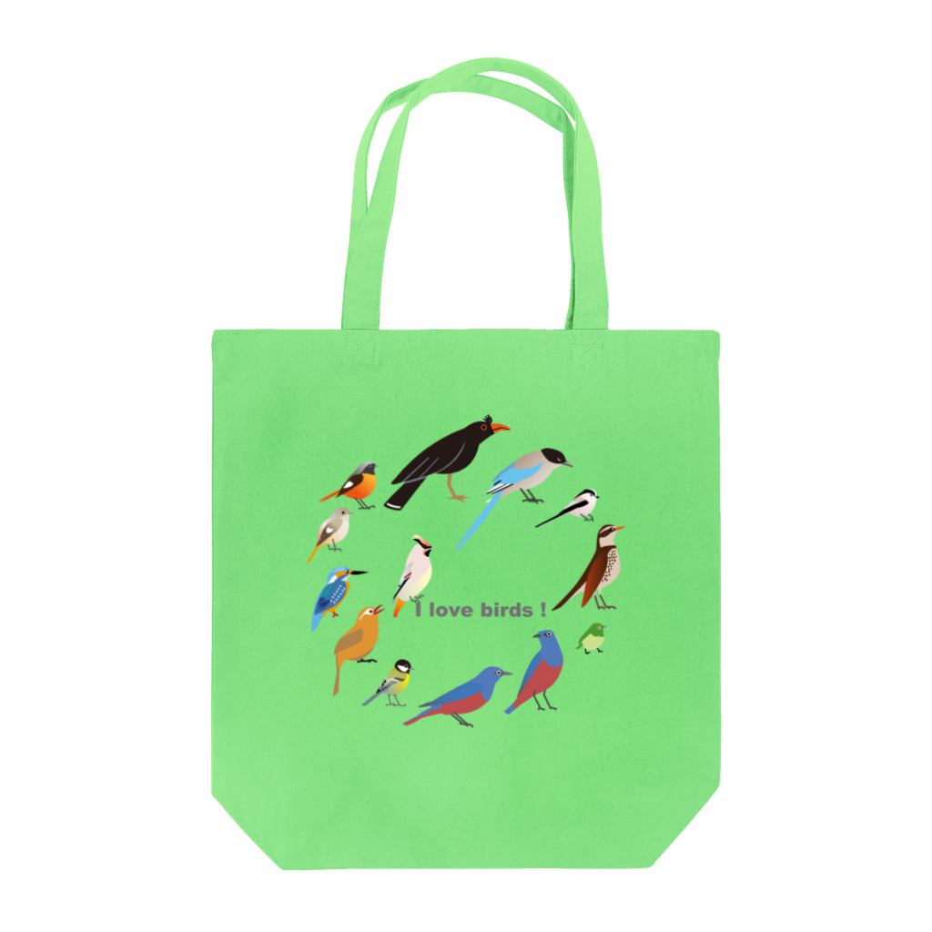 エダマメトイチ雑貨店のI love birds A Tote Bag