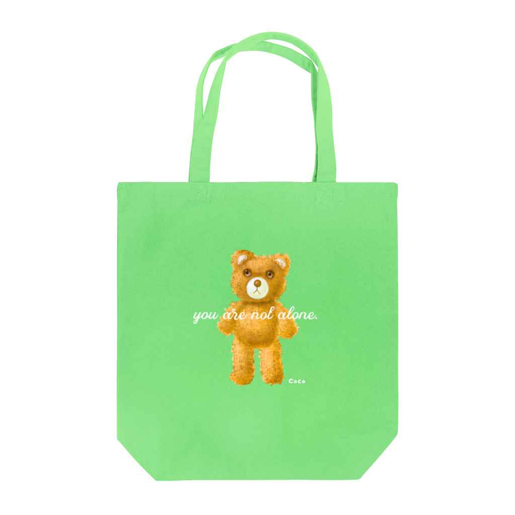 cocoartの雑貨屋さんの【you are not alone.】（茶くま） w Tote Bag
