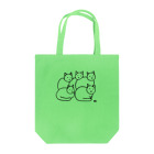 hk_illustrationのねこちゃん５ひき黒ライン Tote Bag