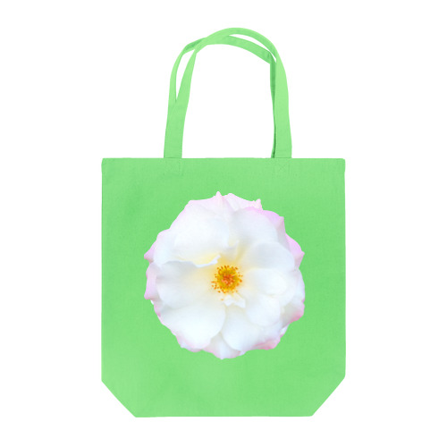 【可憐】白と薄ピンクと黄色のお花 トートバッグ
