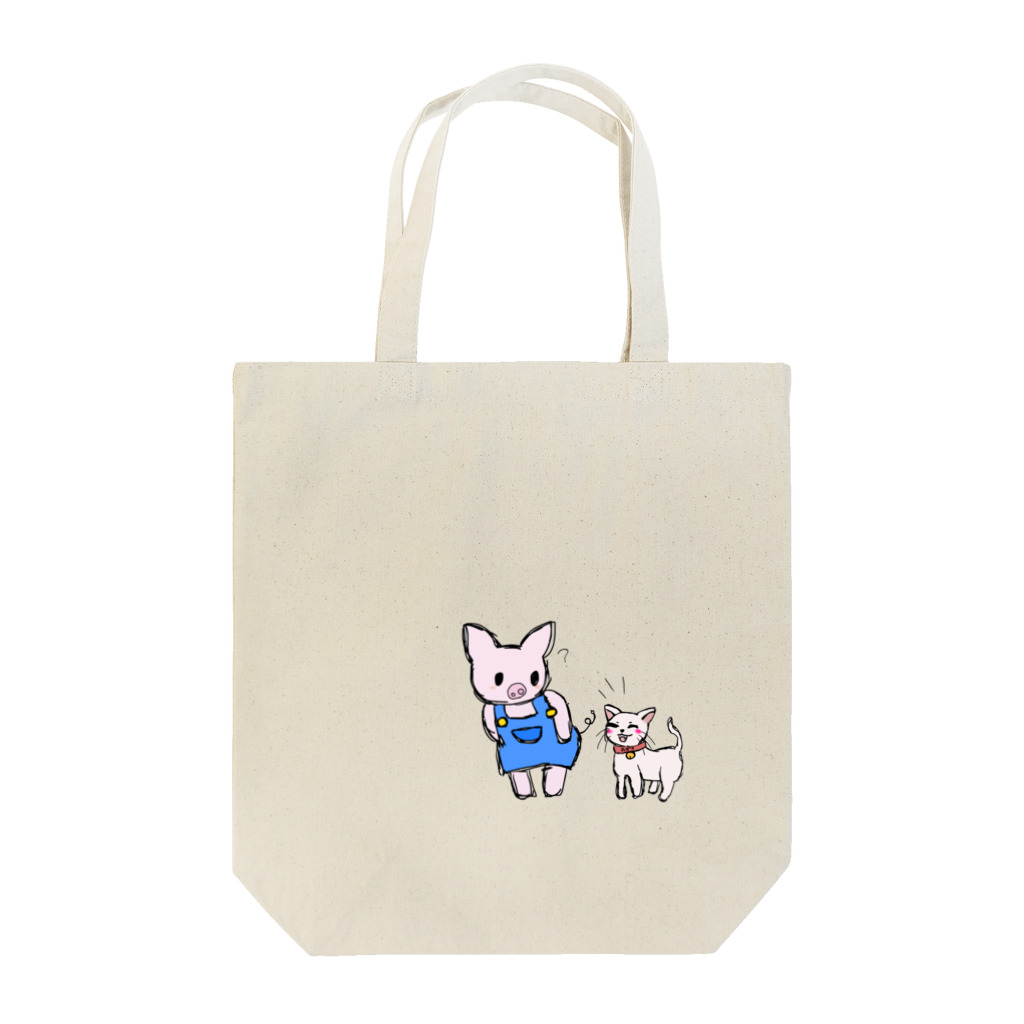 ayasa0827のブタのぶーたとネコのあずき Tote Bag