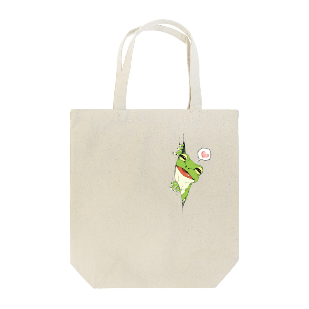 ten10ten　出張販売所のちらっと蛙 Tote Bag