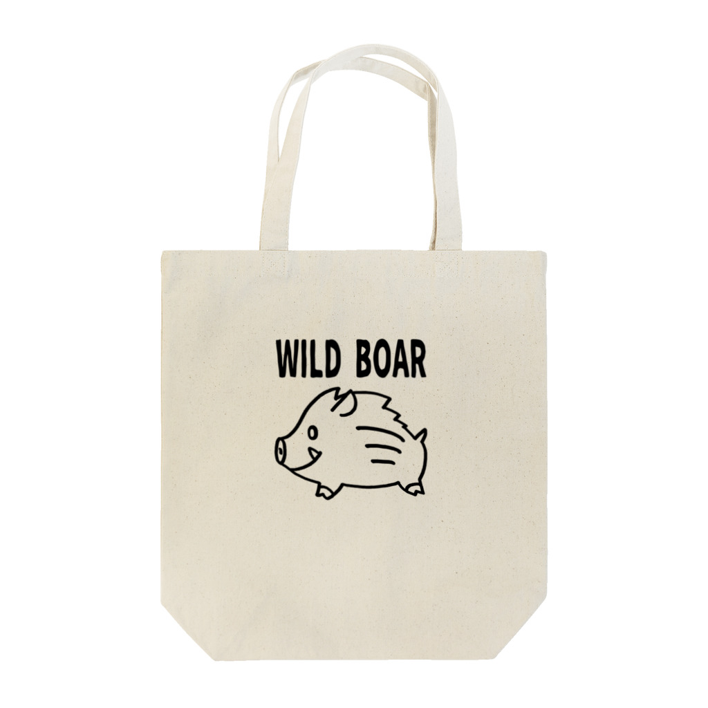 イノシシライフ INOsisiLIFEの「WILD BOAR」(黒線) Tote Bag