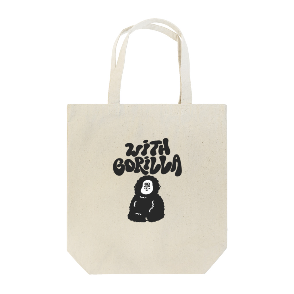 with Gorillaのwith  Gorilla (hippie logo) トートバッグ