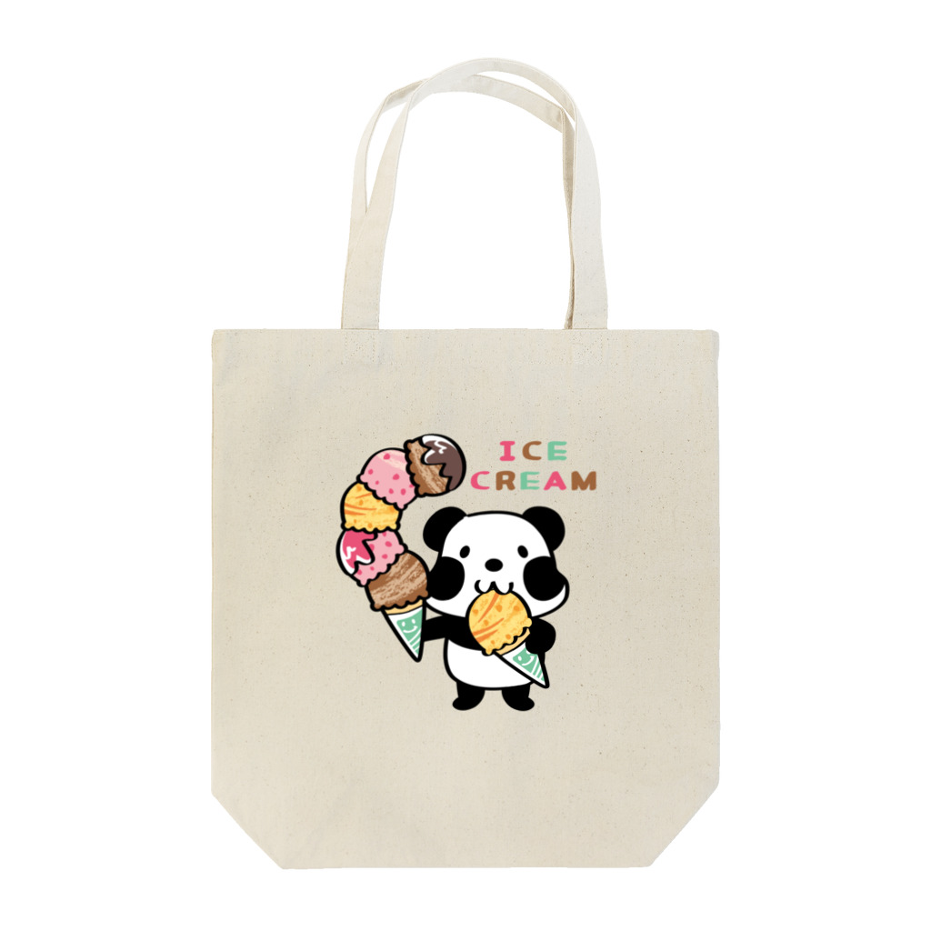 イラスト MONYAAT のCT54ズレぱんだちゃん　アイスを食べよう_bs Tote Bag