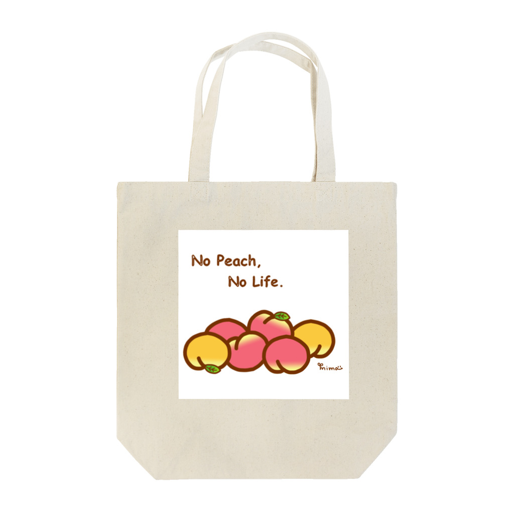 Nari's Farm(ナリズファーム)ひつじと桃の桃ゴロゴロ Tote Bag
