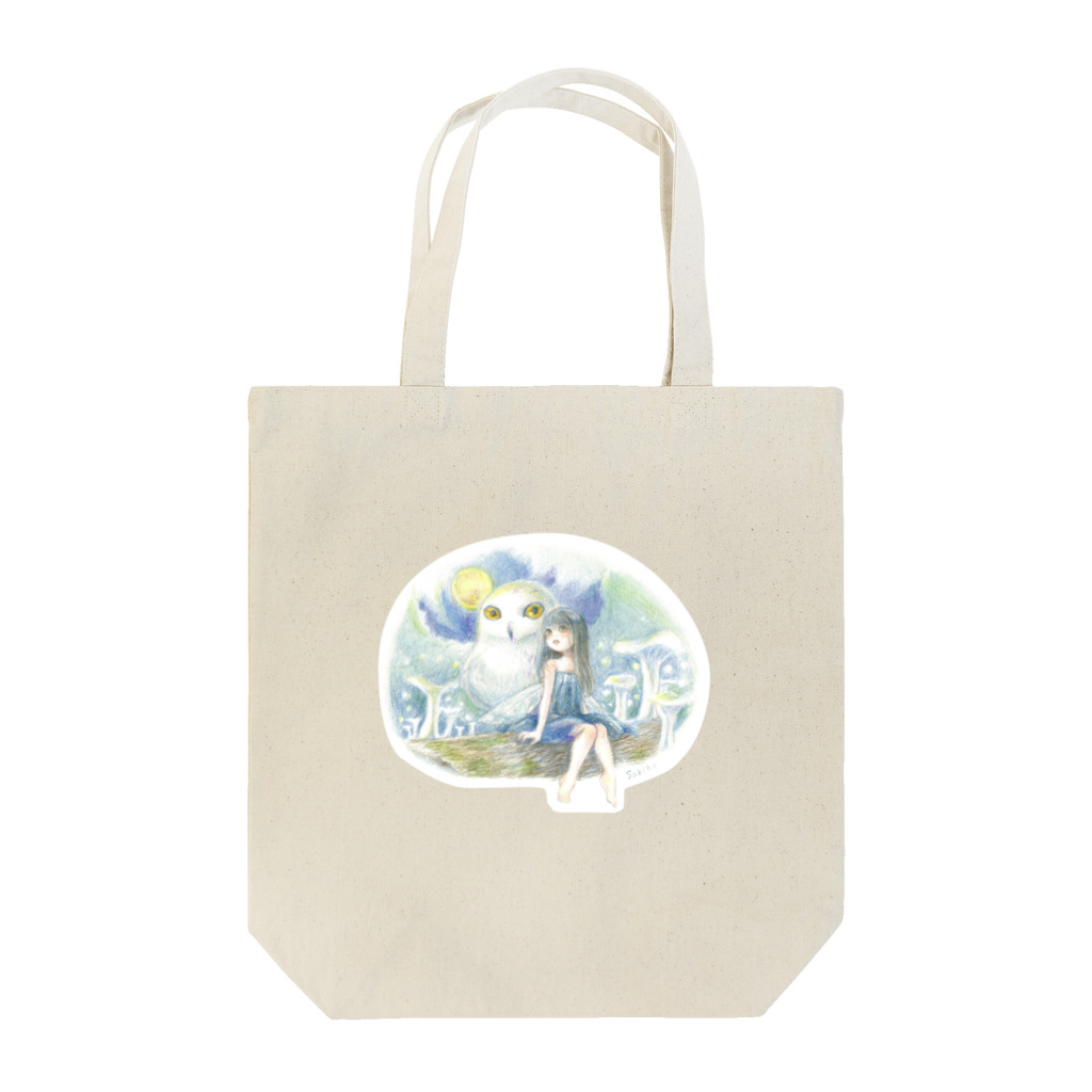 hanakanmuriのフクロウと妖精【夜】 Tote Bag