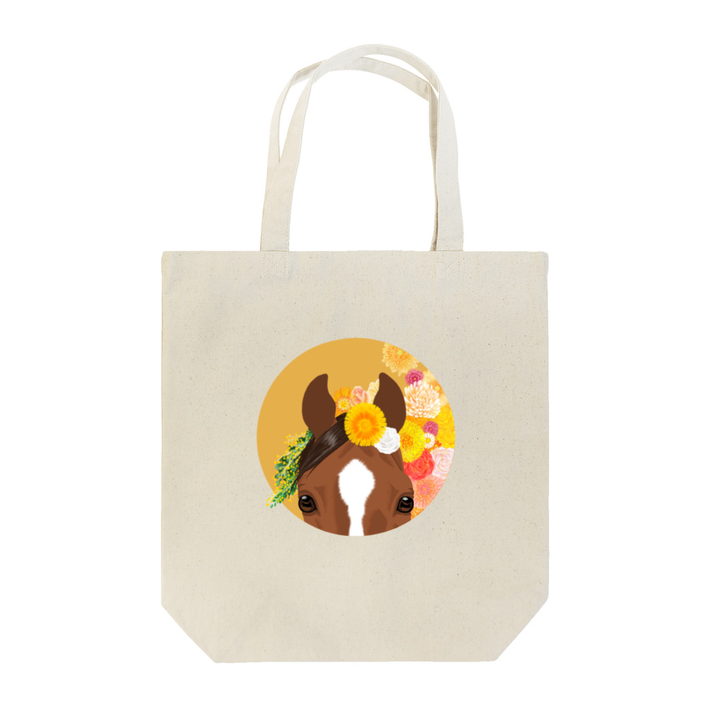 Atelier カントレラの花と馬 トートバッグ