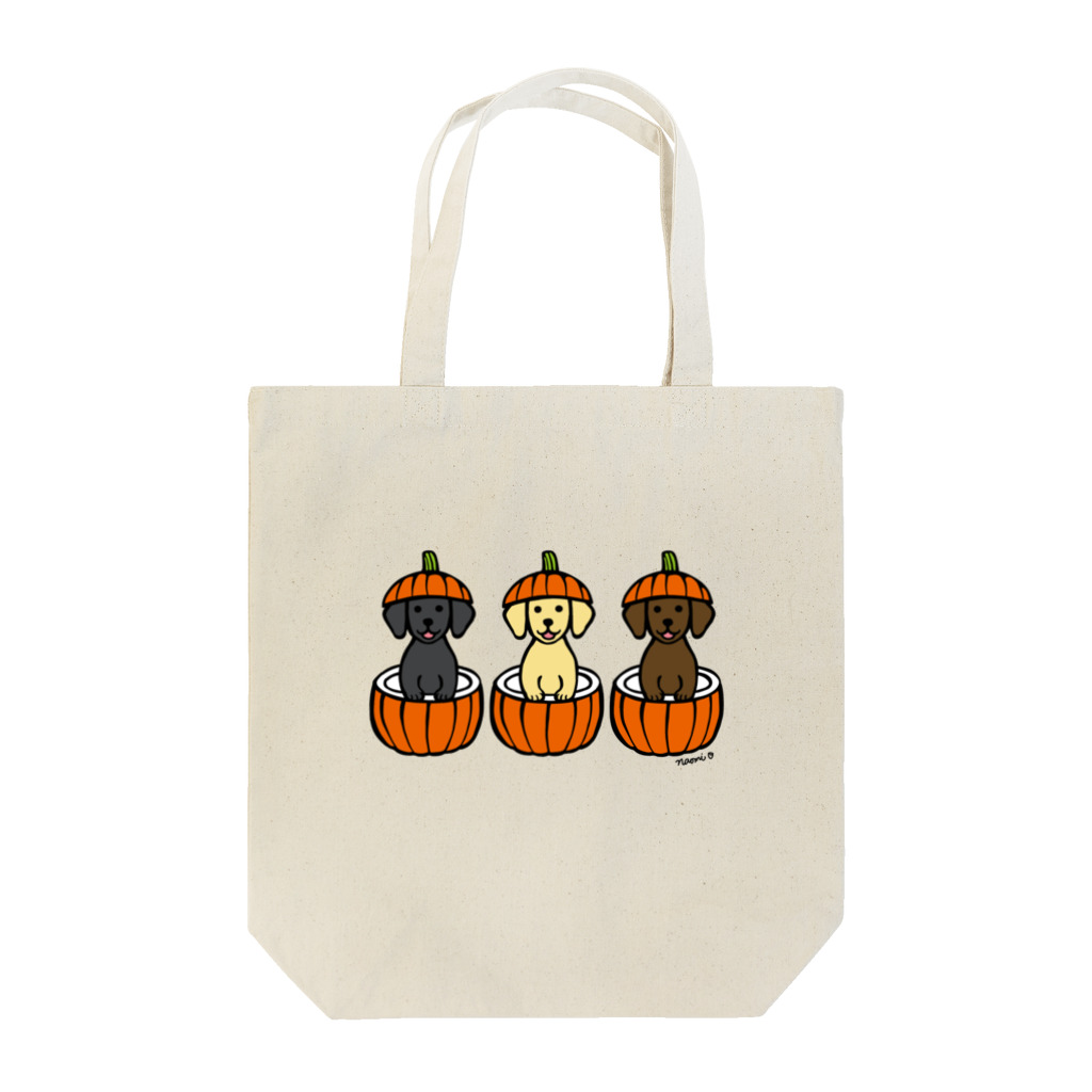 ハッピー・ラブラドールズのハロウィンかぼちゃのラブラドール トートバッグ