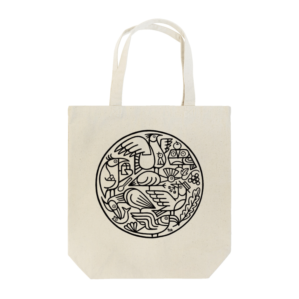 Coquet-Coccoのトートバッグ／Daily Life/ブラックライン Tote Bag