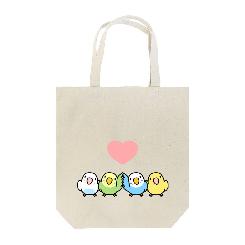 まめるりはことりのハイタッチなかよしセキセイインコ【まめるりはことり】 Tote Bag