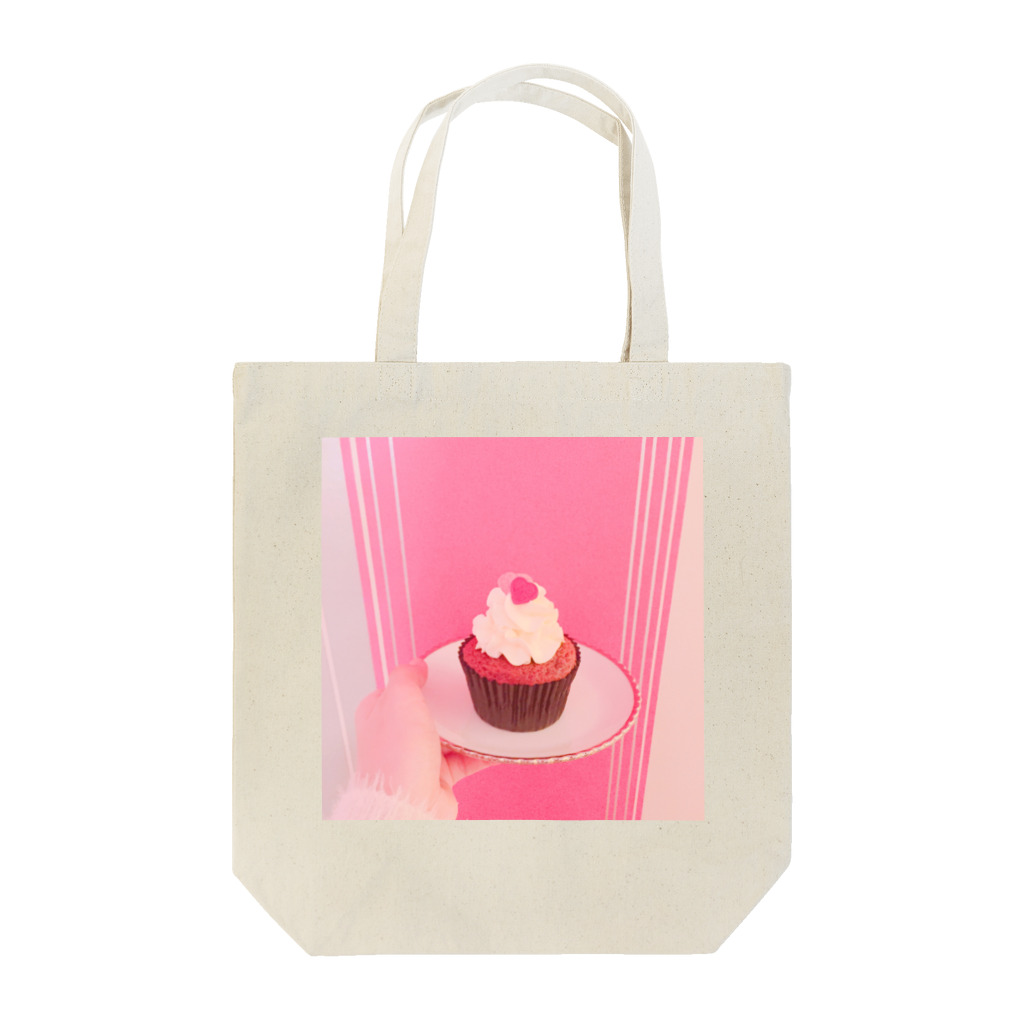 momoko's shopのピンクのカップケーキのトートバッグ トートバッグ