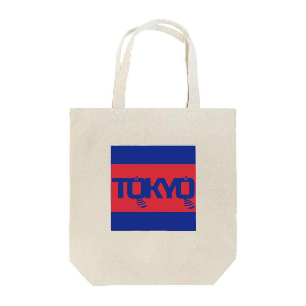 東京のサッカーサポの青赤 TOKYO トートバッグ