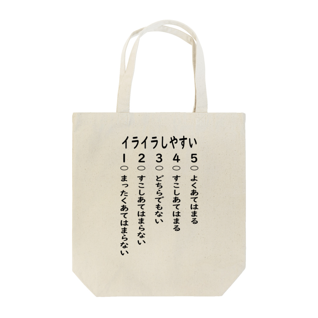 補佐＠ショップのイライラ編学校生活アンケート Tote Bag