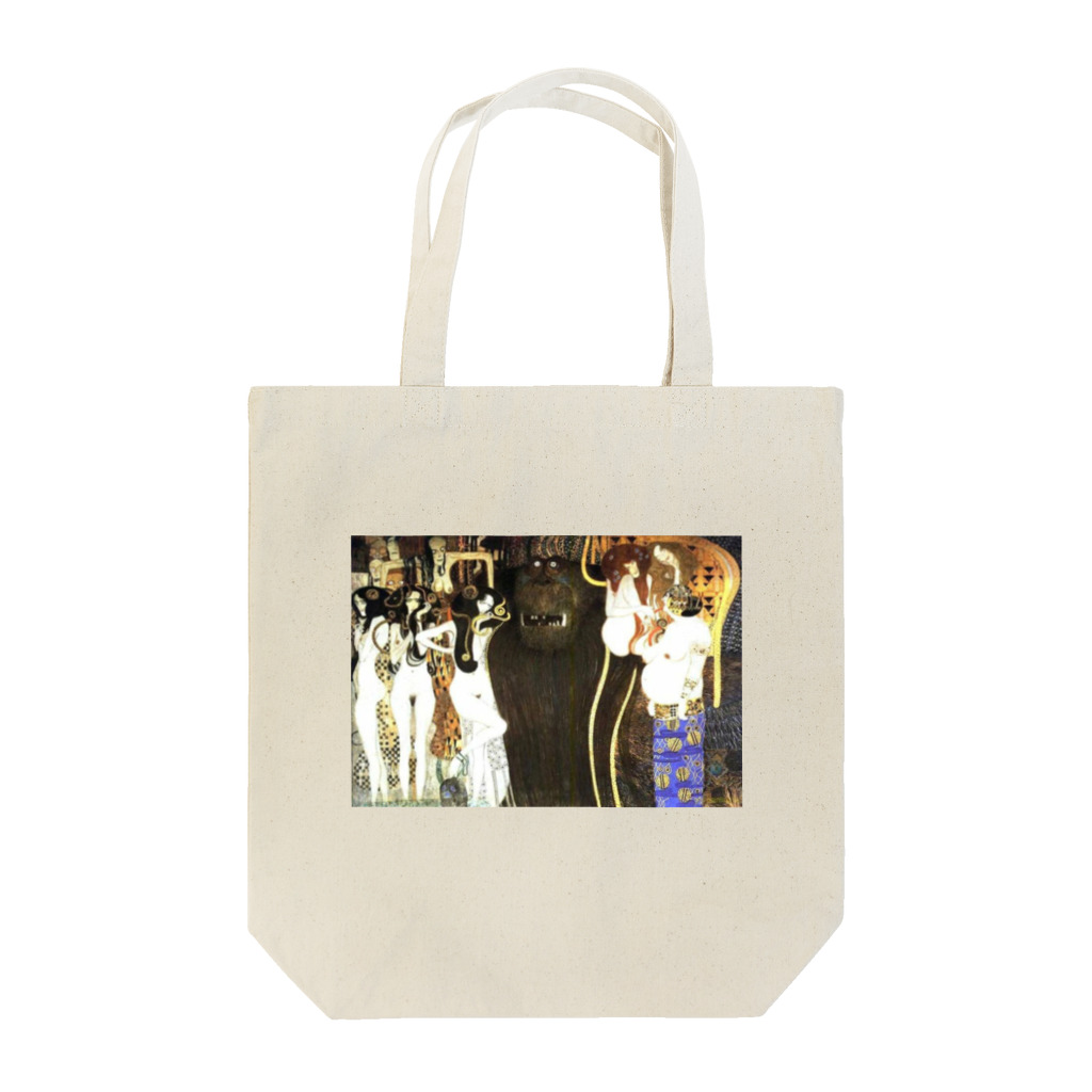 Art Baseのグスタフ・クリムト / 1902 /The Beethoven Frieze: The Hostile Powers. Left part, detail / Gustav Klimt Tote Bag