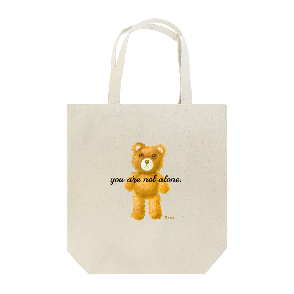 cocoartの雑貨屋さんの【you are not alone.】（茶くま）  Tote Bag