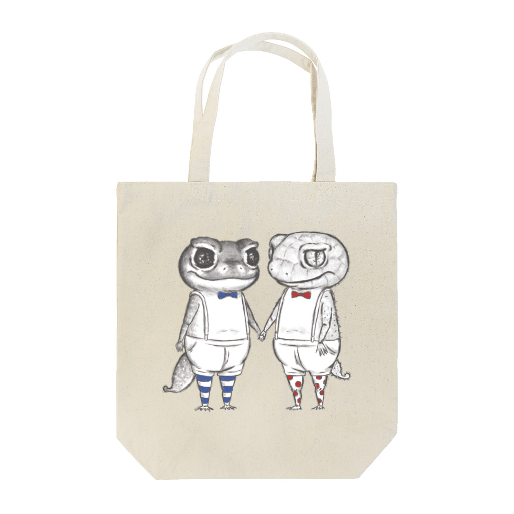 MIKAERUのナメハダタマオヤモリさんとオニタマオヤモリさん Tote Bag