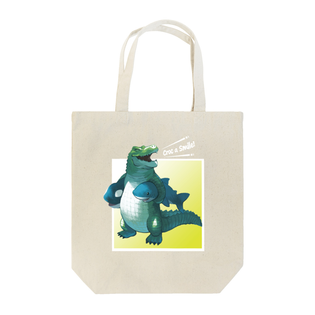 西廻りのサメとシャチのぬいぐるみ（Croc a smile!） Tote Bag