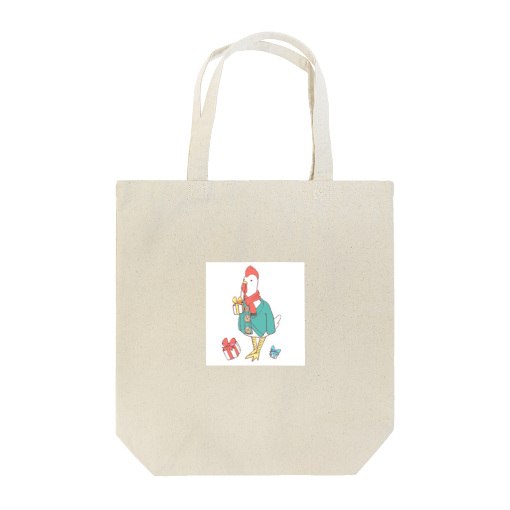 おじいちゃんEXのクリスマスを心待ちにするニワトリ Tote Bag