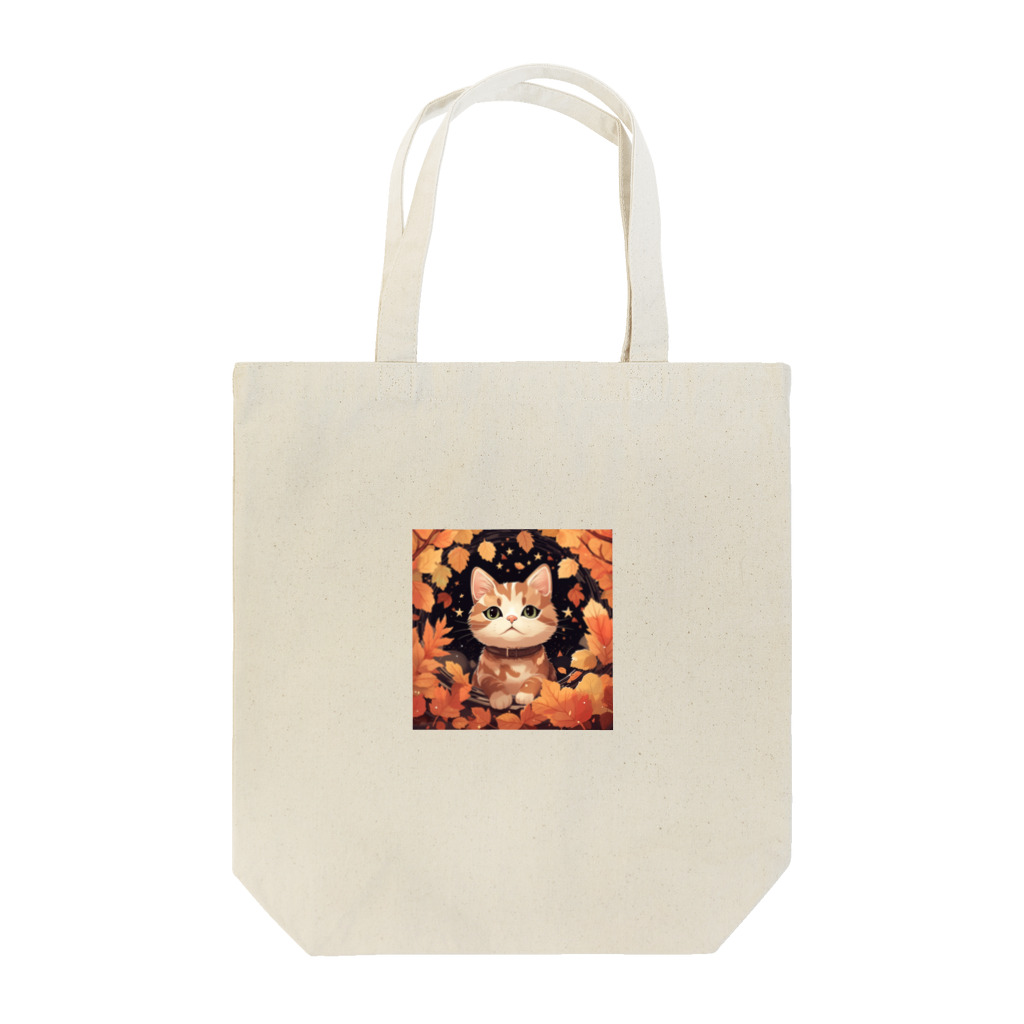 スペースキャットコレクションの🍁 宇宙猫の秋イラストグッズ 🍁 Tote Bag