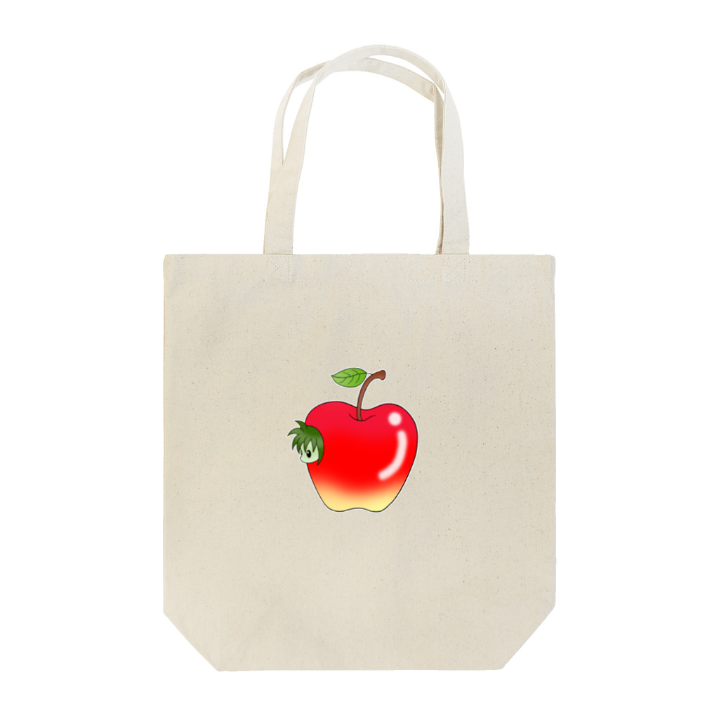 SAEKI-WORKSの林檎と芋虫 トートバッグ