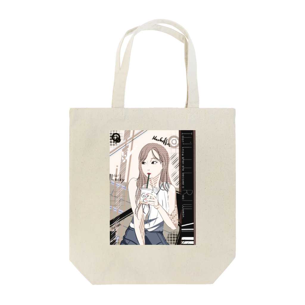 Black Natriumの街角のカフェ Tote Bag