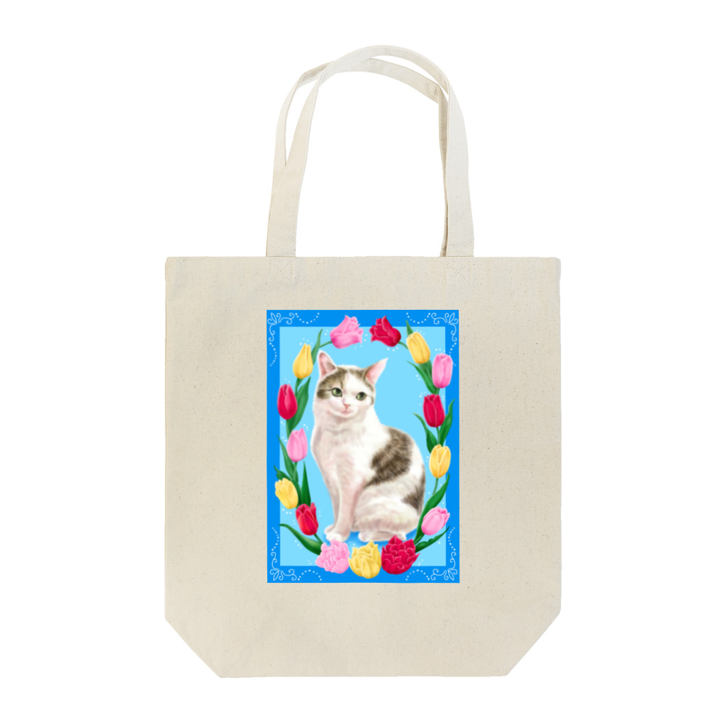 Ａｔｅｌｉｅｒ　Ｈｅｕｒｅｕｘのチューリップと猫 Tote Bag