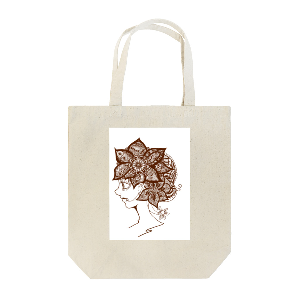 黒猫と風船の花娘 Tote Bag