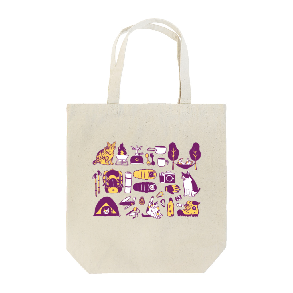 喫茶こぐまやのcamp cats 紫 Tote Bag