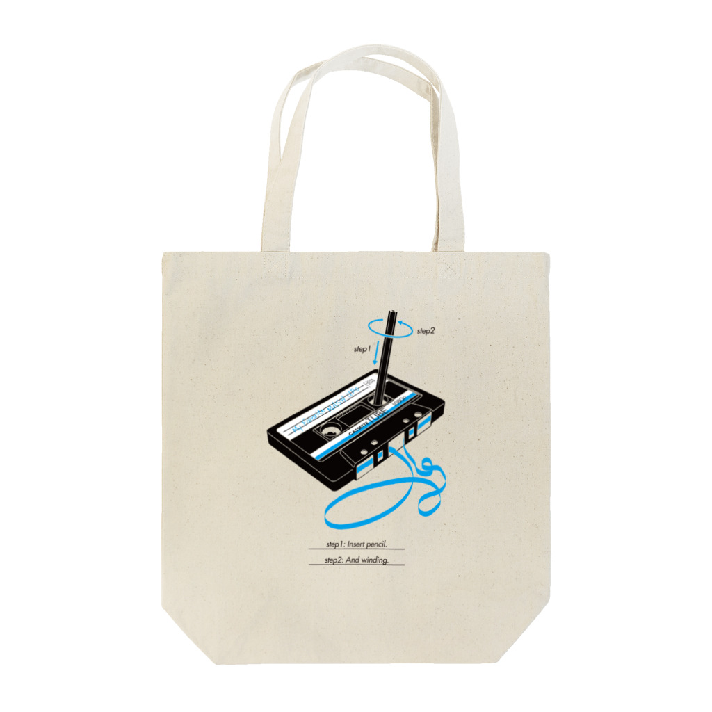 CHABIEのcassette tape & pencil Tote Bag