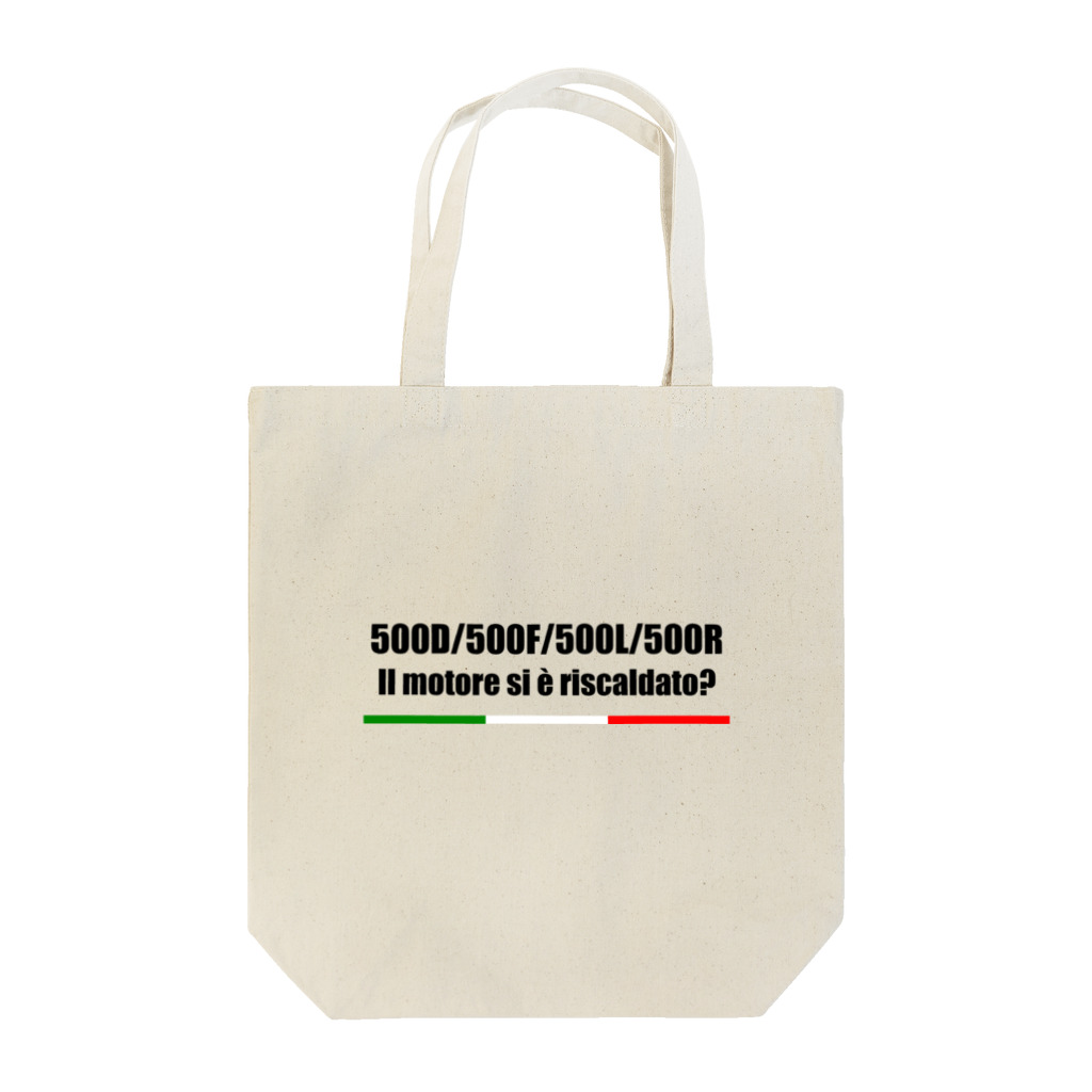 FIAT500 Merceのフィアット500 黒文字 Tote Bag