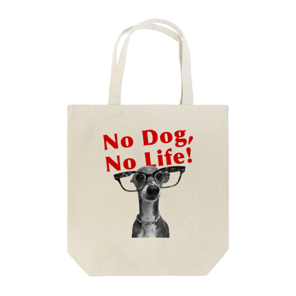 イロハのNo dog,No life! 赤 トートバッグ