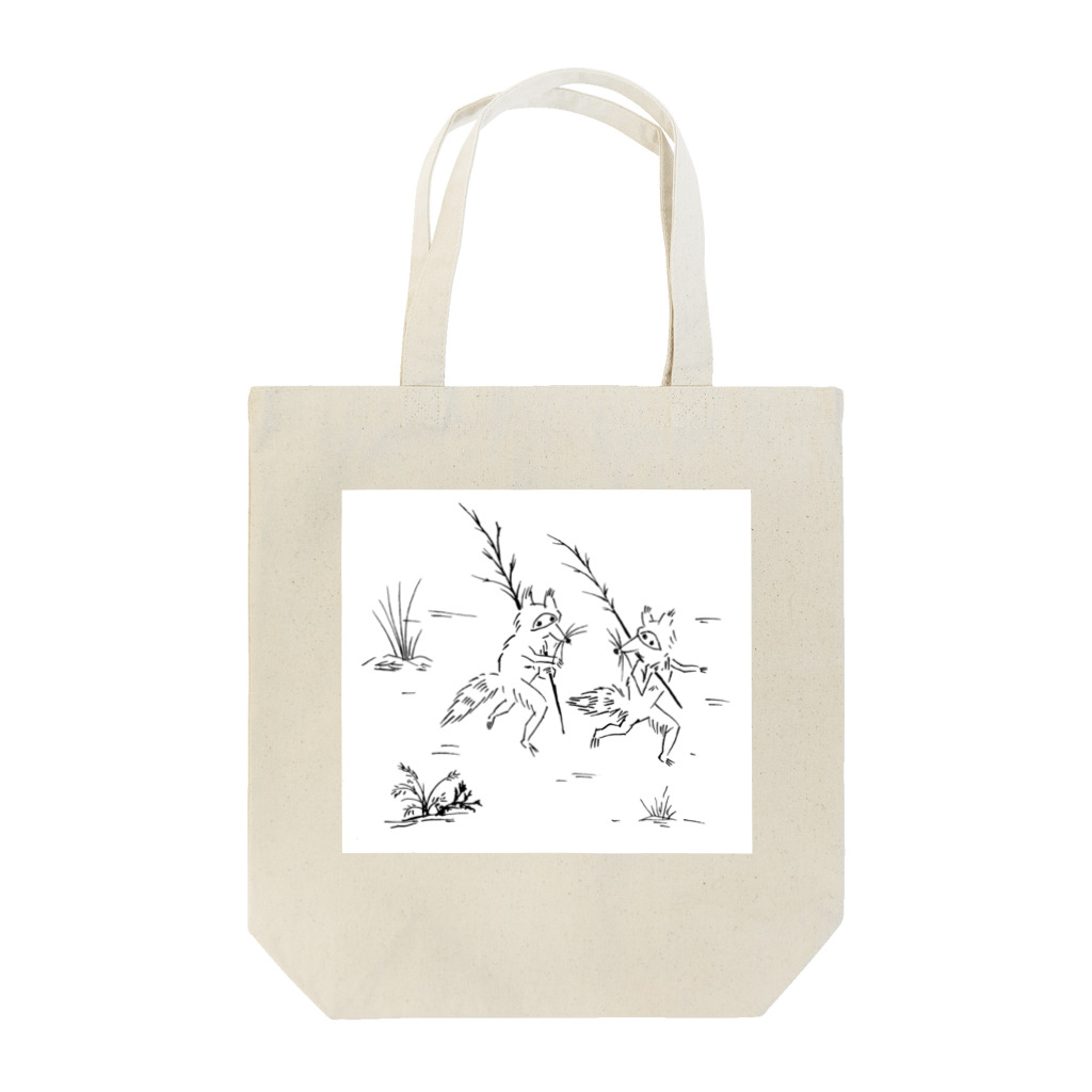 pointless manufactoly ぽいまぬの鳥獣戯画風たぬき Tote Bag