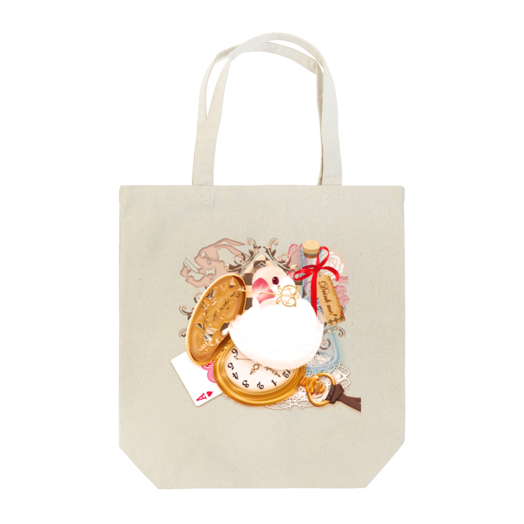 楓工房 ＊suzuri店＊の不思議の国の文鳥 Tote Bag