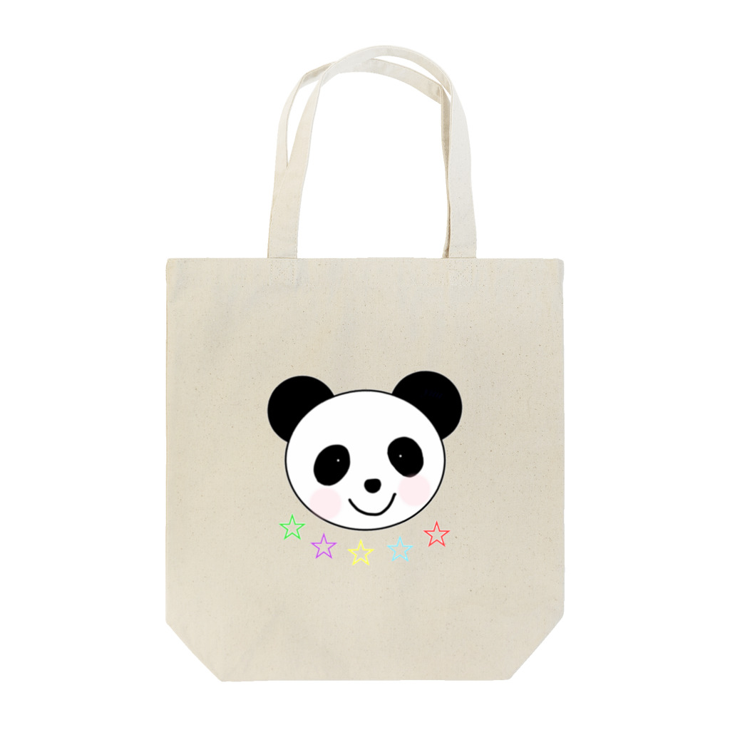 YuuのYuuオリジナルイラスト25 パンダと5色の星 Tote Bag