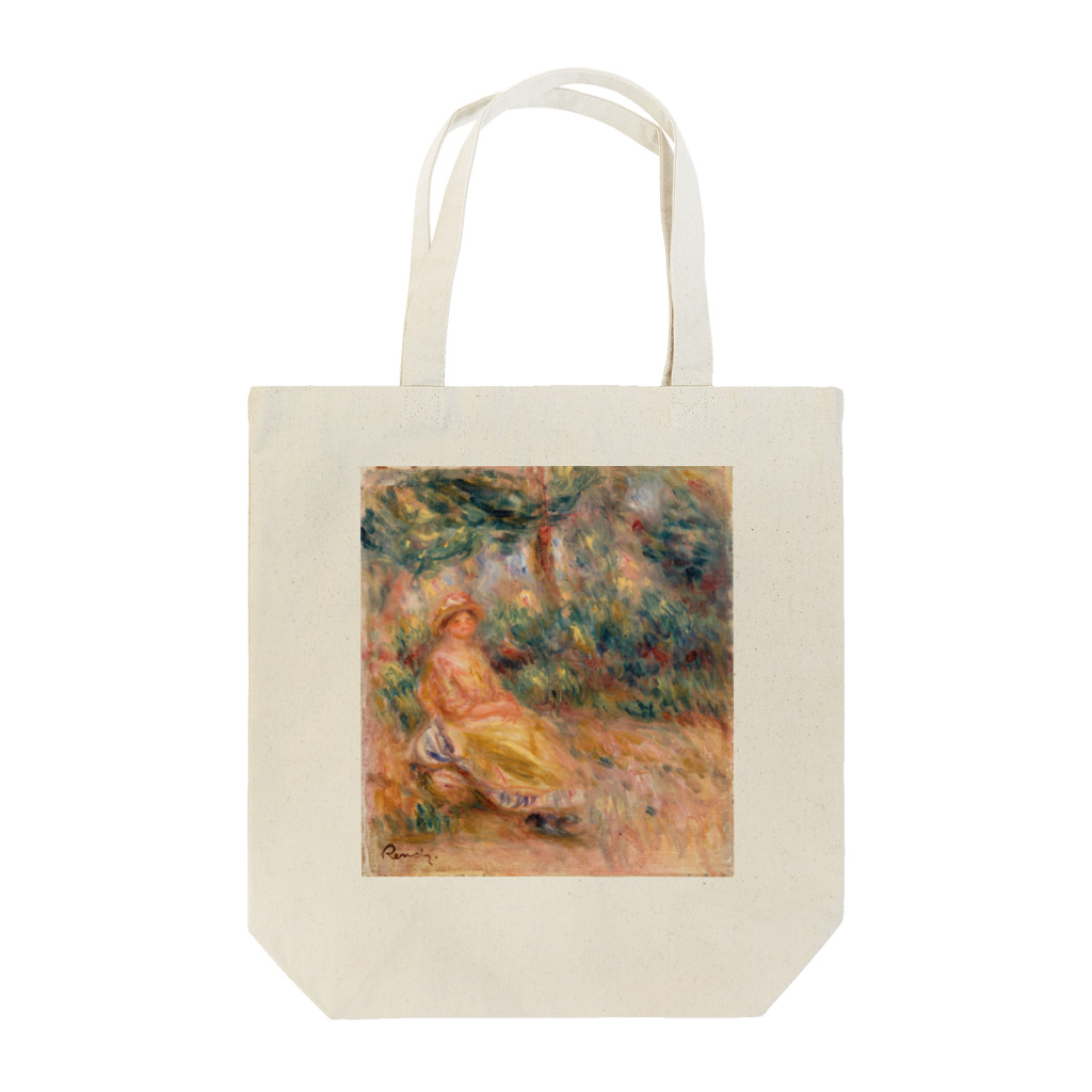 ART_collectionの「風景の中のピンクと黄色の女性」ルノワール Tote Bag