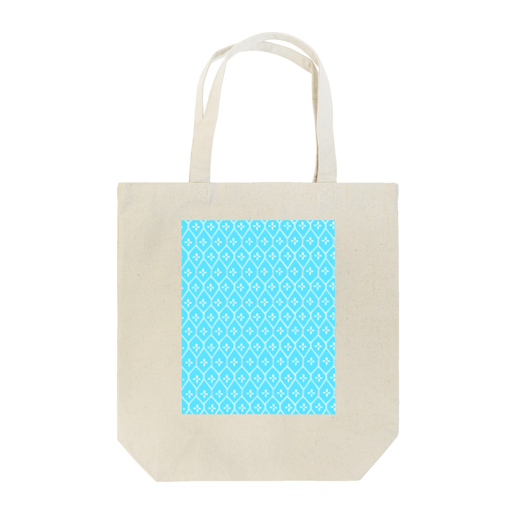 なつの刺し子のsasiko-亀甲花刺し（水色）- Tote Bag