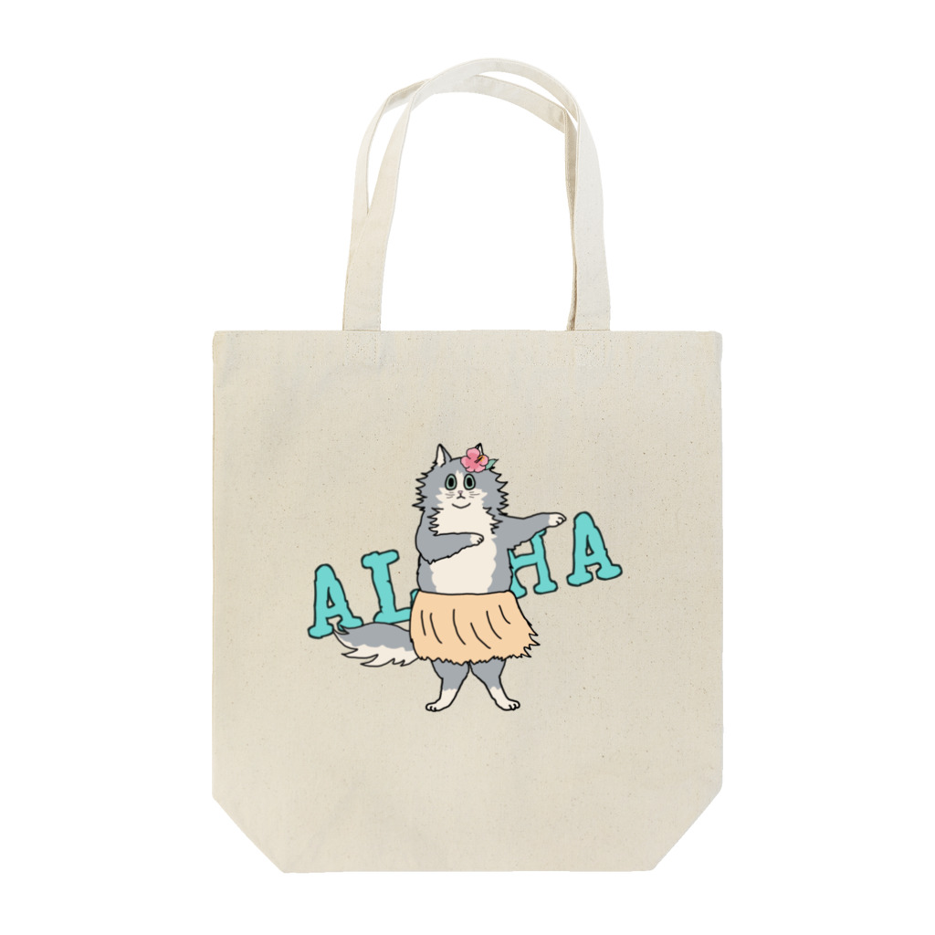 ヤマノナガメのaloha cat トートバッグ