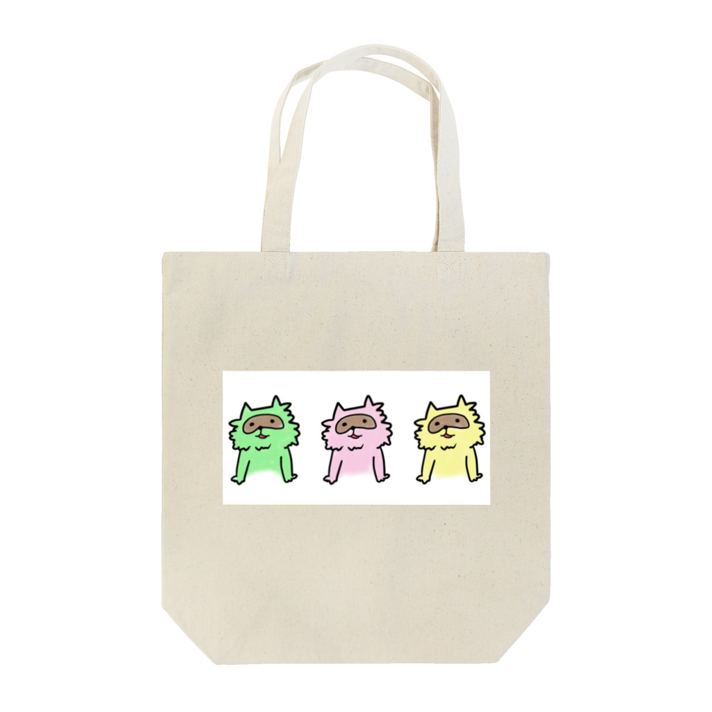 ke☆chanの三色たぬき Tote Bag