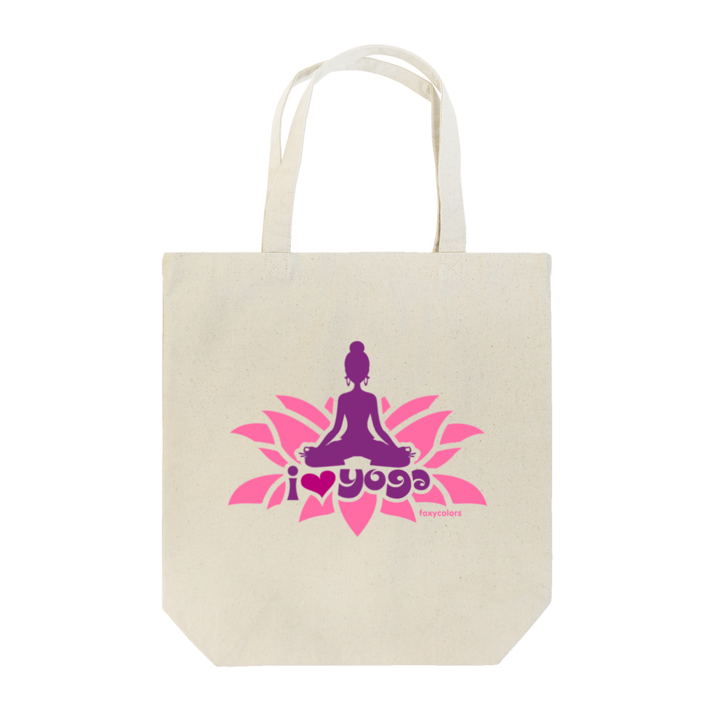 FOXY COLORSのI LOVE YOGA by foxycolors トートバッグ