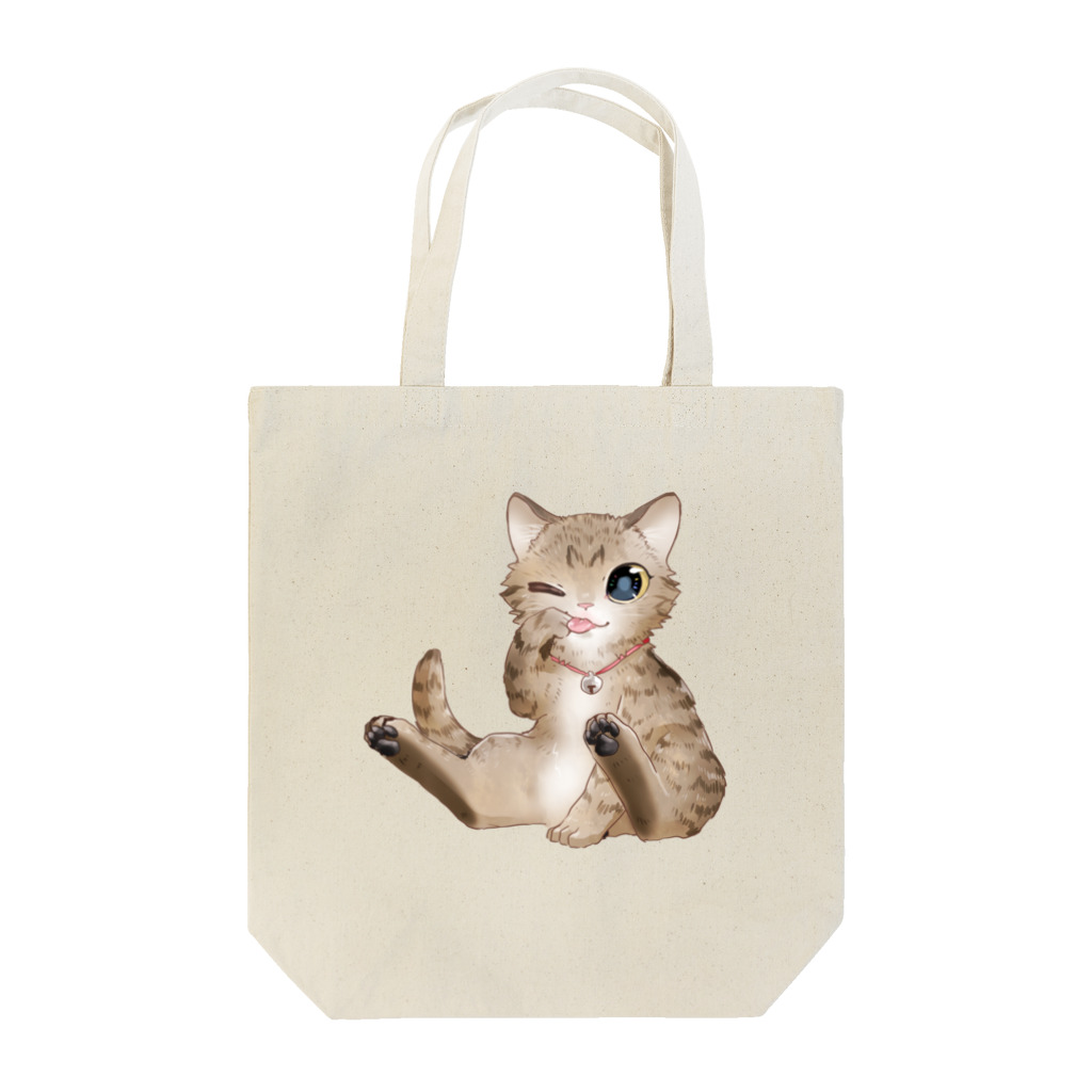 #保護猫カフェひだまり号の愛猫　麦をモチーフにした商品です。 Tote Bag