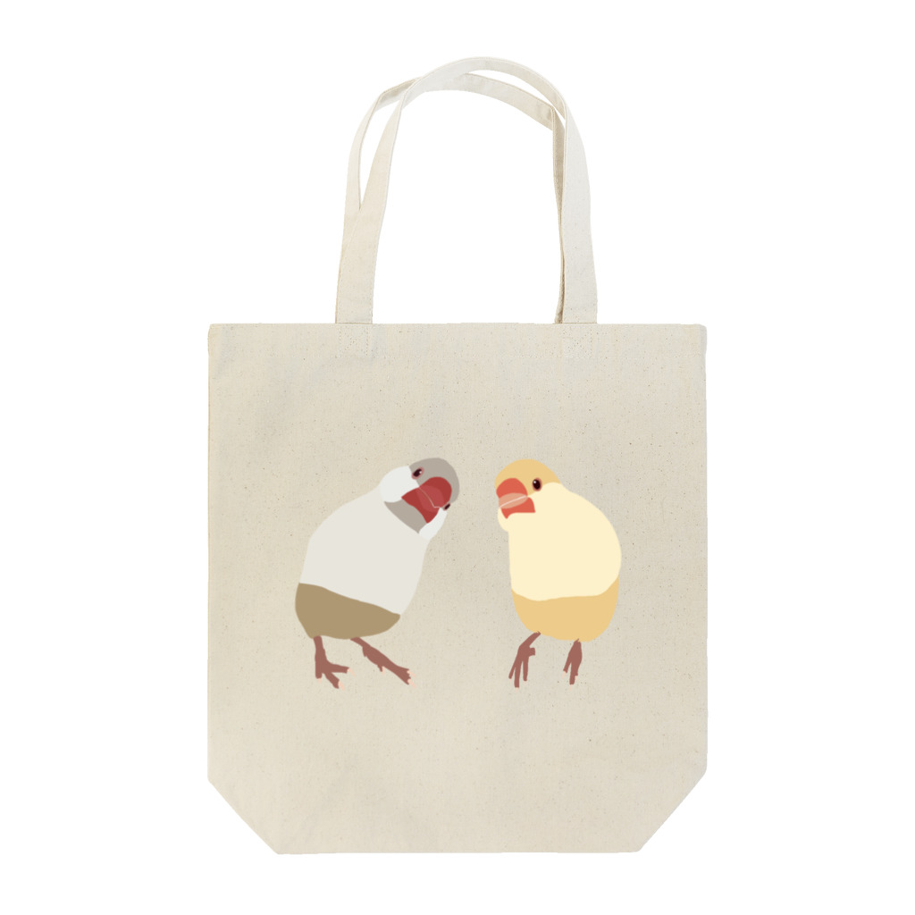 おしゃれぶんちょうのクリーム文鳥×クリームイノ文鳥 Tote Bag